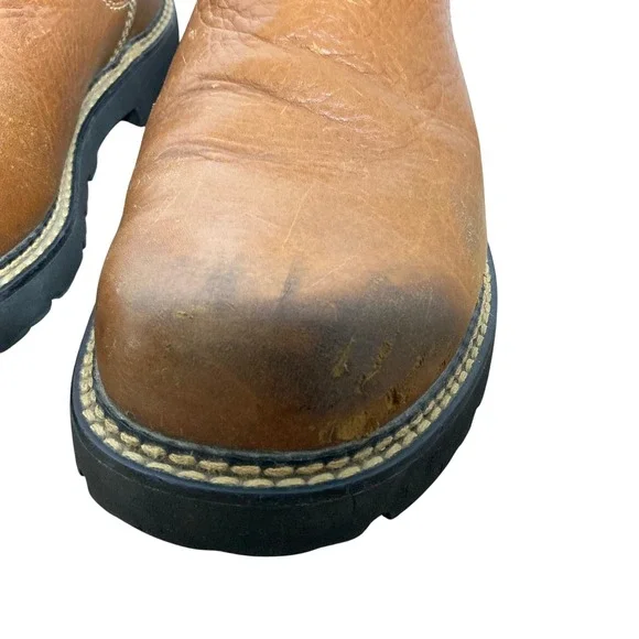 Ariat Men's Leather Work Chelsea Boots Brown Pull-On Slip-On US 11D Rugged Sole - Picture 7 of 12